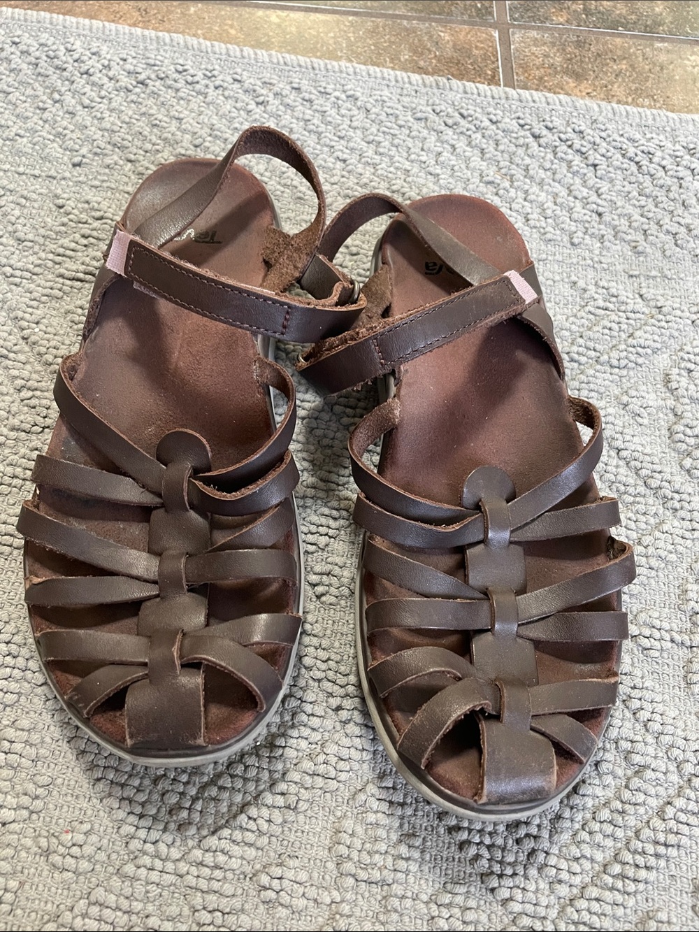 Teva Brown Strappy Leather Sandals